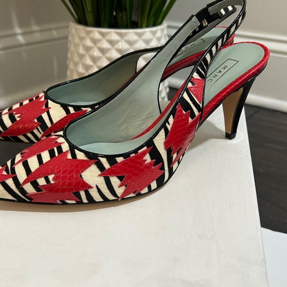 Marc By Marc Jacobs Multicolor Calf Hair Sling Back Heel Size 39 - Picture 6 of 6